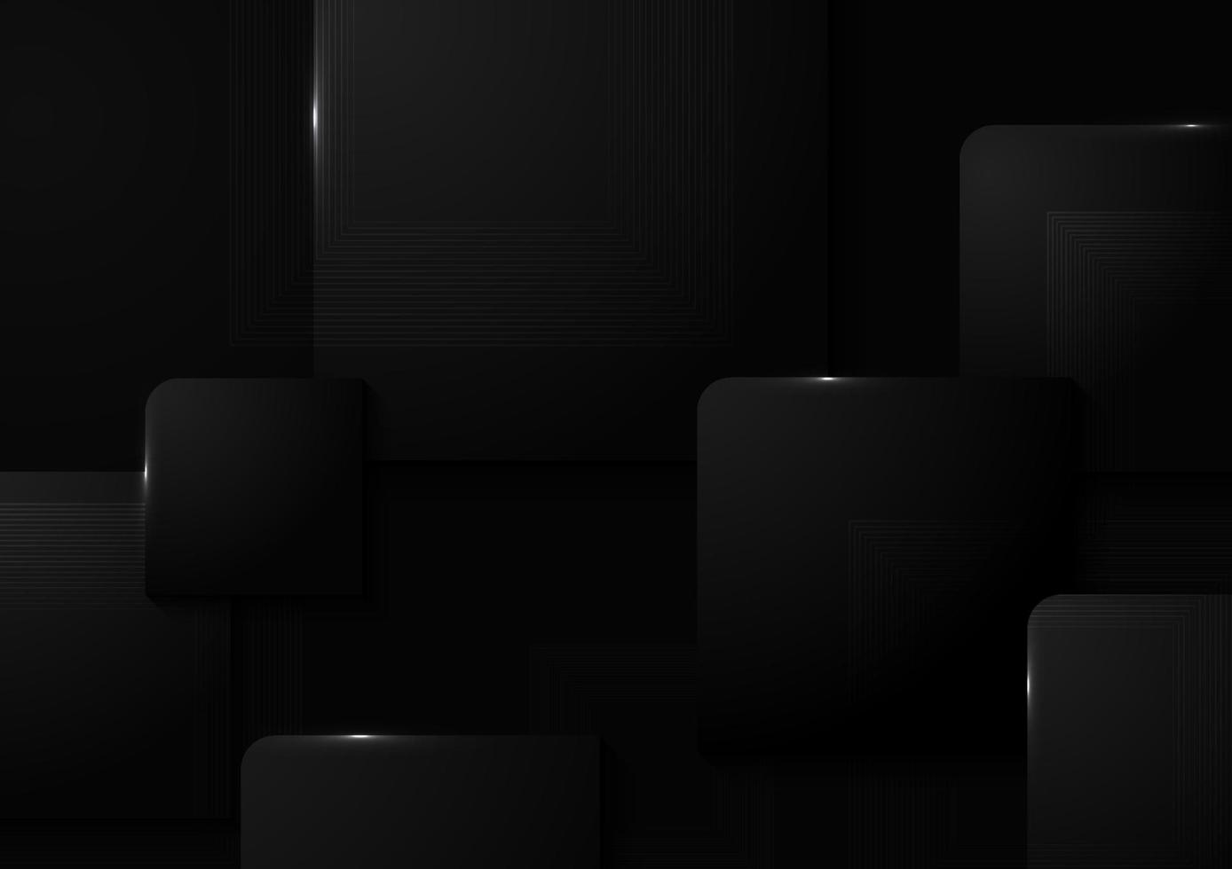 Abstract gradient modern black template design of square pattern geometric style. Overlapping with simple style and glitters effect background. Vector