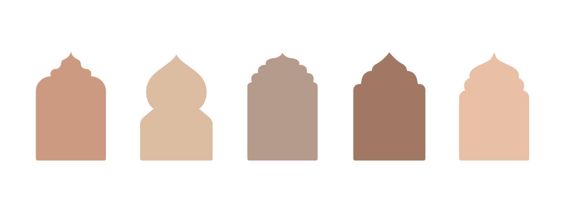 Islamic vector shape of a window or door arch. Arab frame set