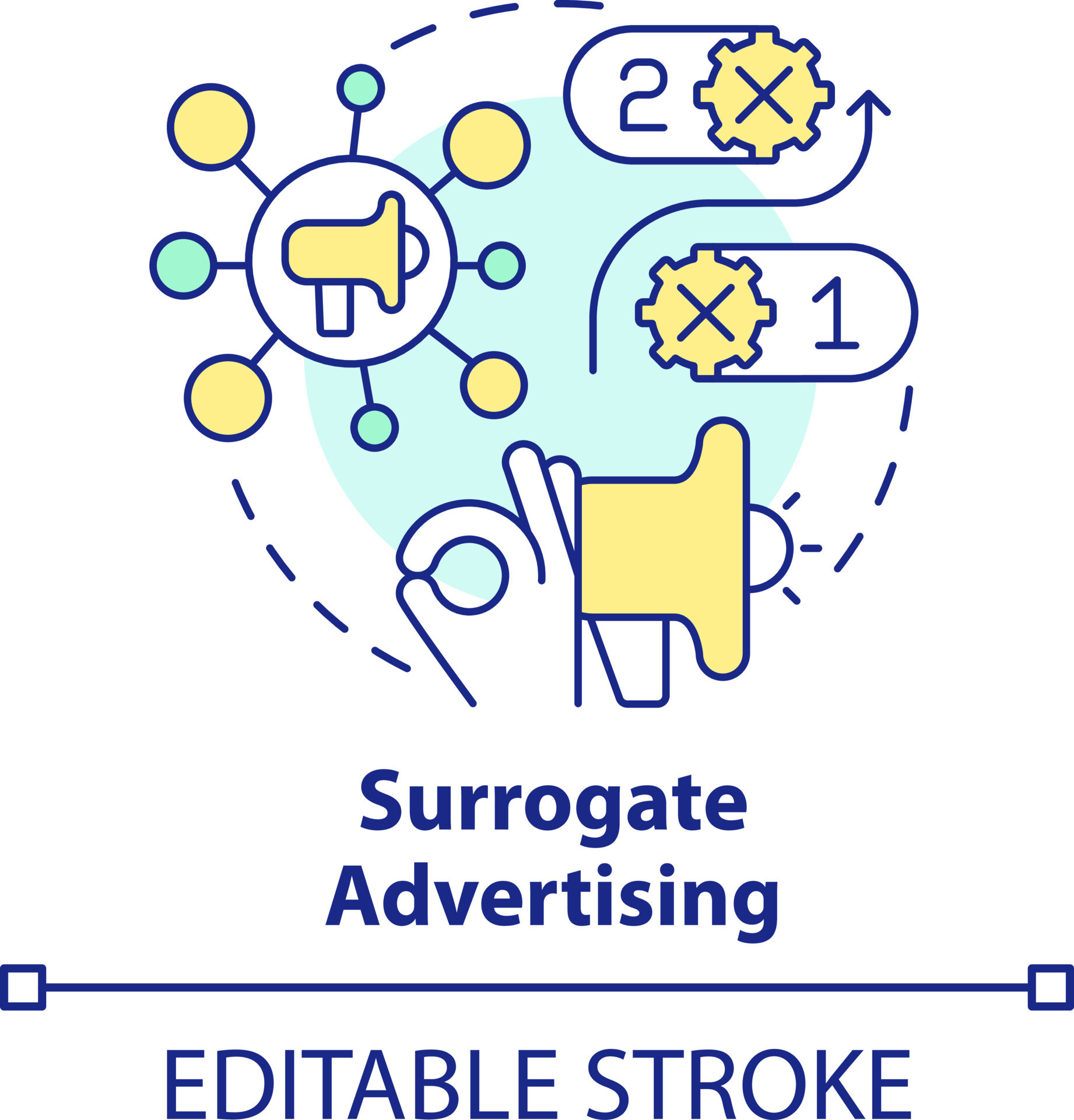Surrogate advertising concept icon. Common marketing approach abstract