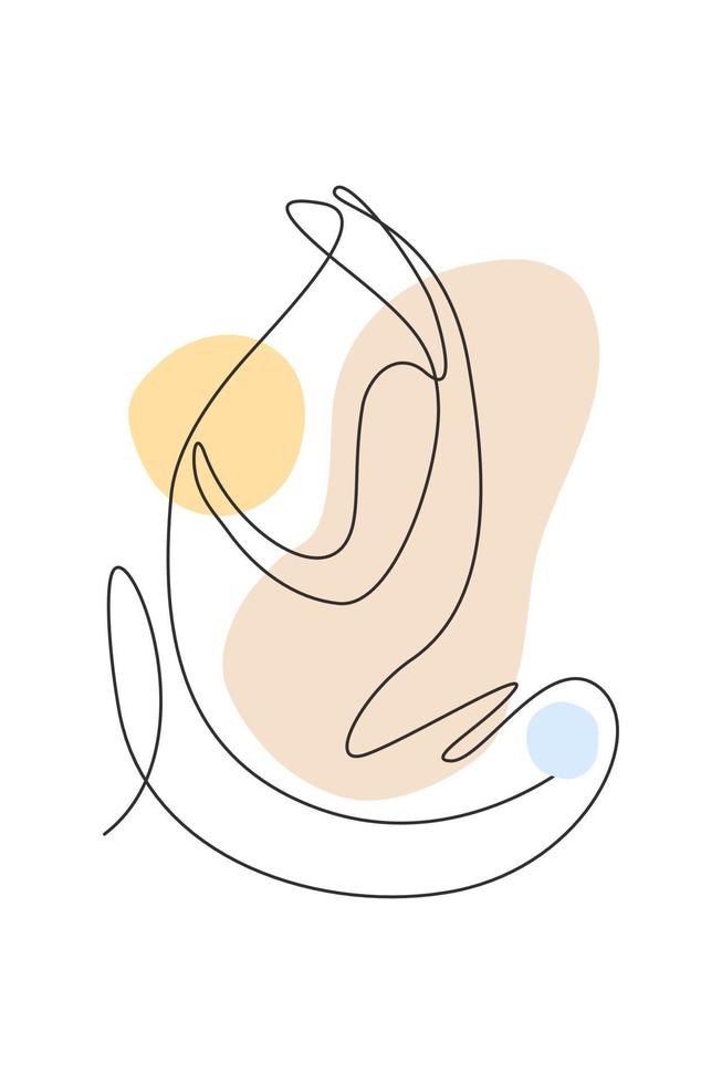 Single continuous line drawing beautiful aesthetic portrait woman abstract face. Pretty sexy model female silhouette minimalist style concept. Trendy one line draw design vector graphic illustration