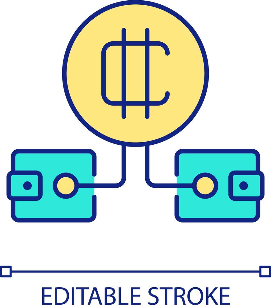 crear diferente cripto carteras rgb color icono. utilizar múltiple almacenamiento para digital fichas criptomoneda aislado vector ilustración. sencillo lleno línea dibujo. editable carrera