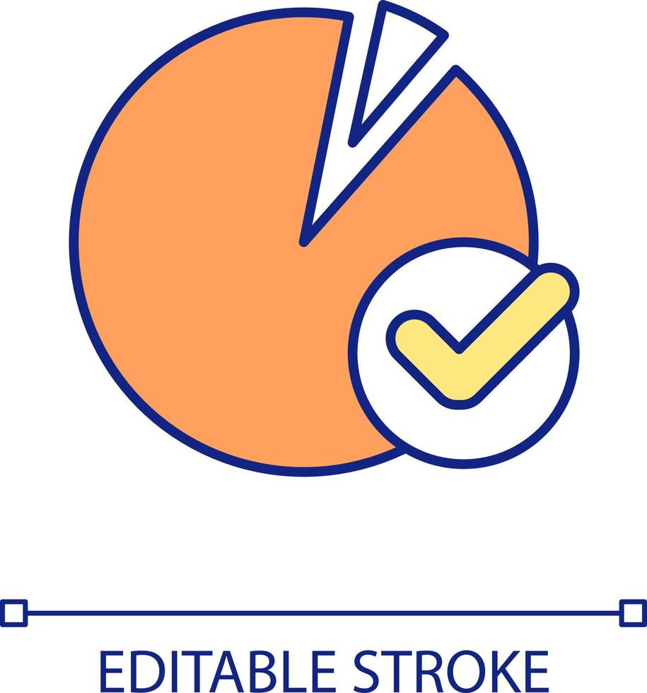 Circle diagram with segment RGB color icon. Visual data presentation. Business report. Information chart. Isolated vector illustration. Simple filled line drawing. Editable stroke