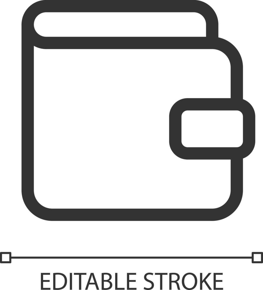 Wallet pixel perfect linear ui icon. Personal bank account. Banking, finance. Money transfer. GUI, UX design. Outline isolated user interface element for app and web. Editable stroke vector