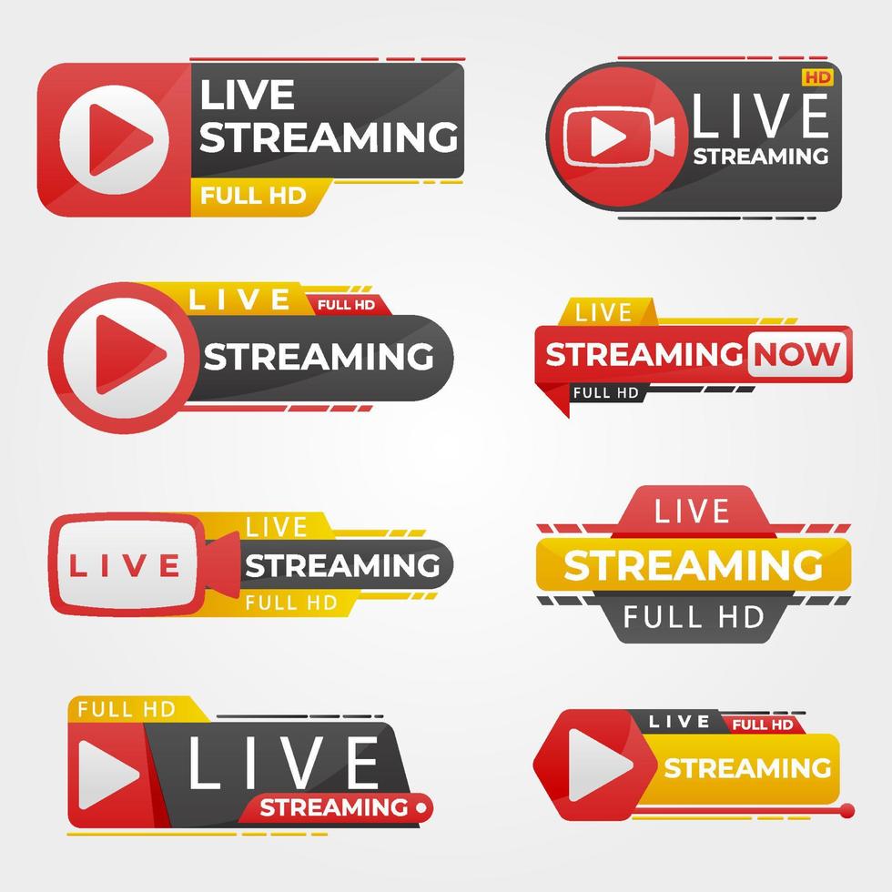 Youtube Live Set Label vector