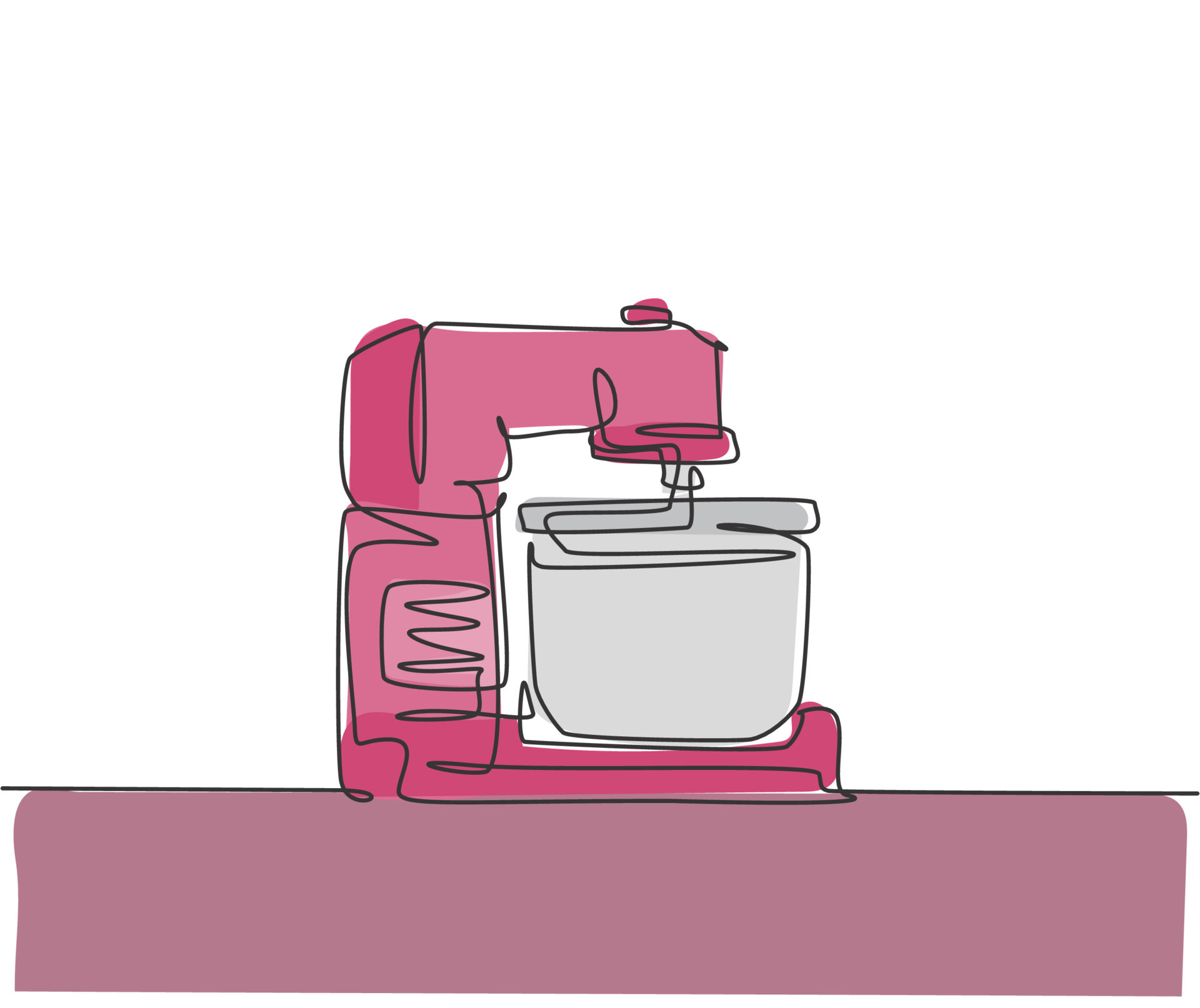 One single line drawing of electric hand mixer for mixing cookie batter