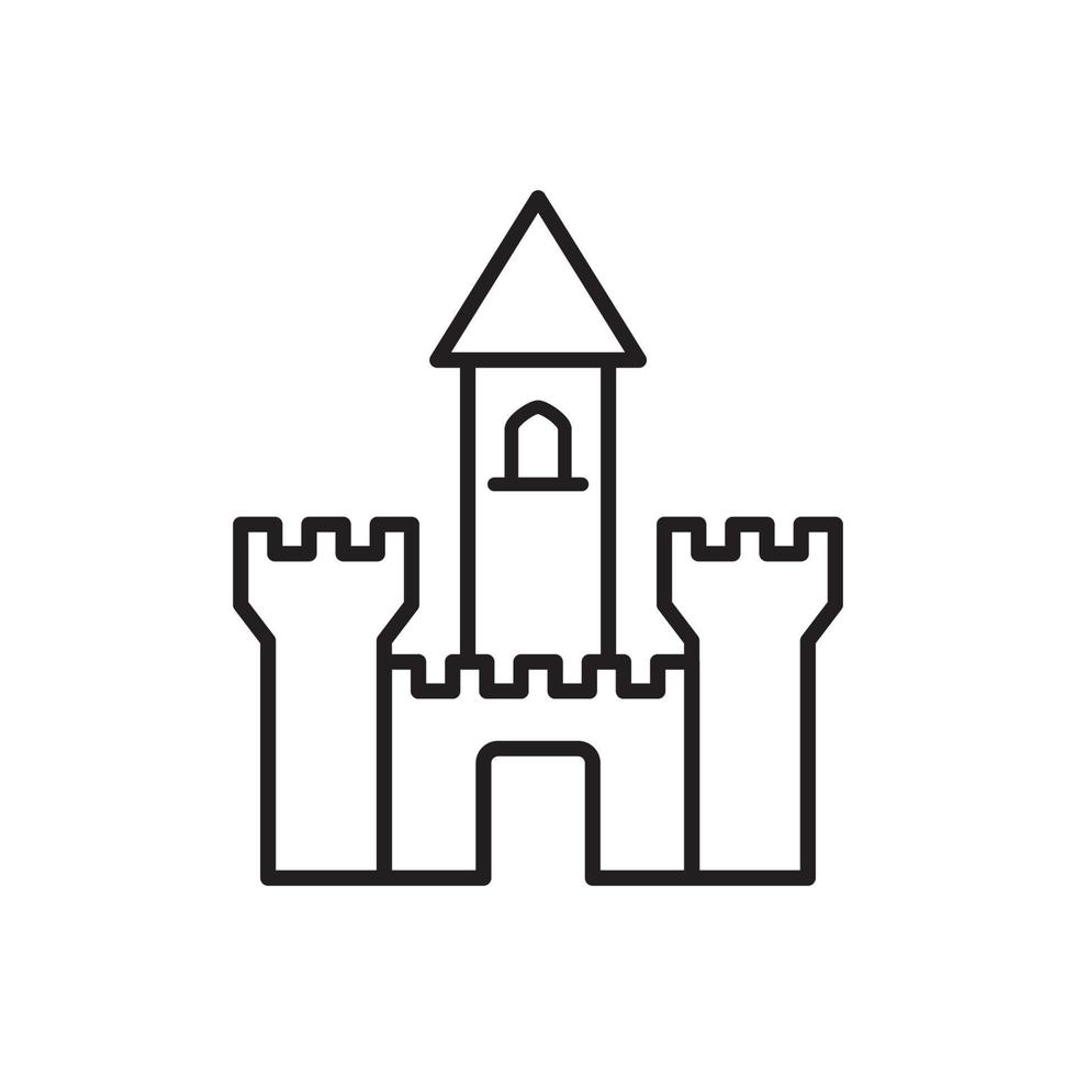 castillo icono vector logo modelo