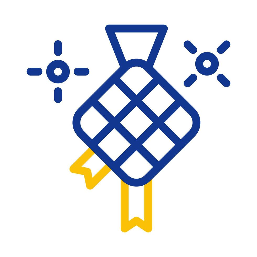 ketupat icono duocolor azul amarillo estilo Ramadán ilustración vector elemento y símbolo Perfecto.