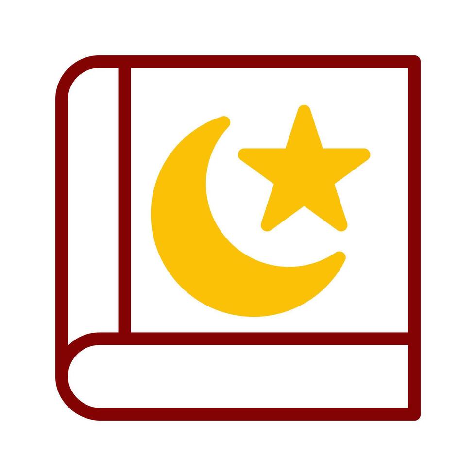 quran icon duotone red yellow style ramadan illustration vector element and symbol perfect.