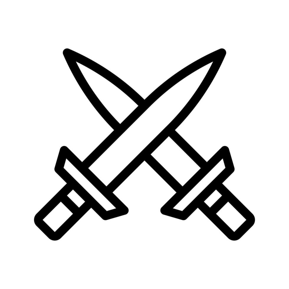 sword icon outline style military illustration vector army element and symbol perfect.