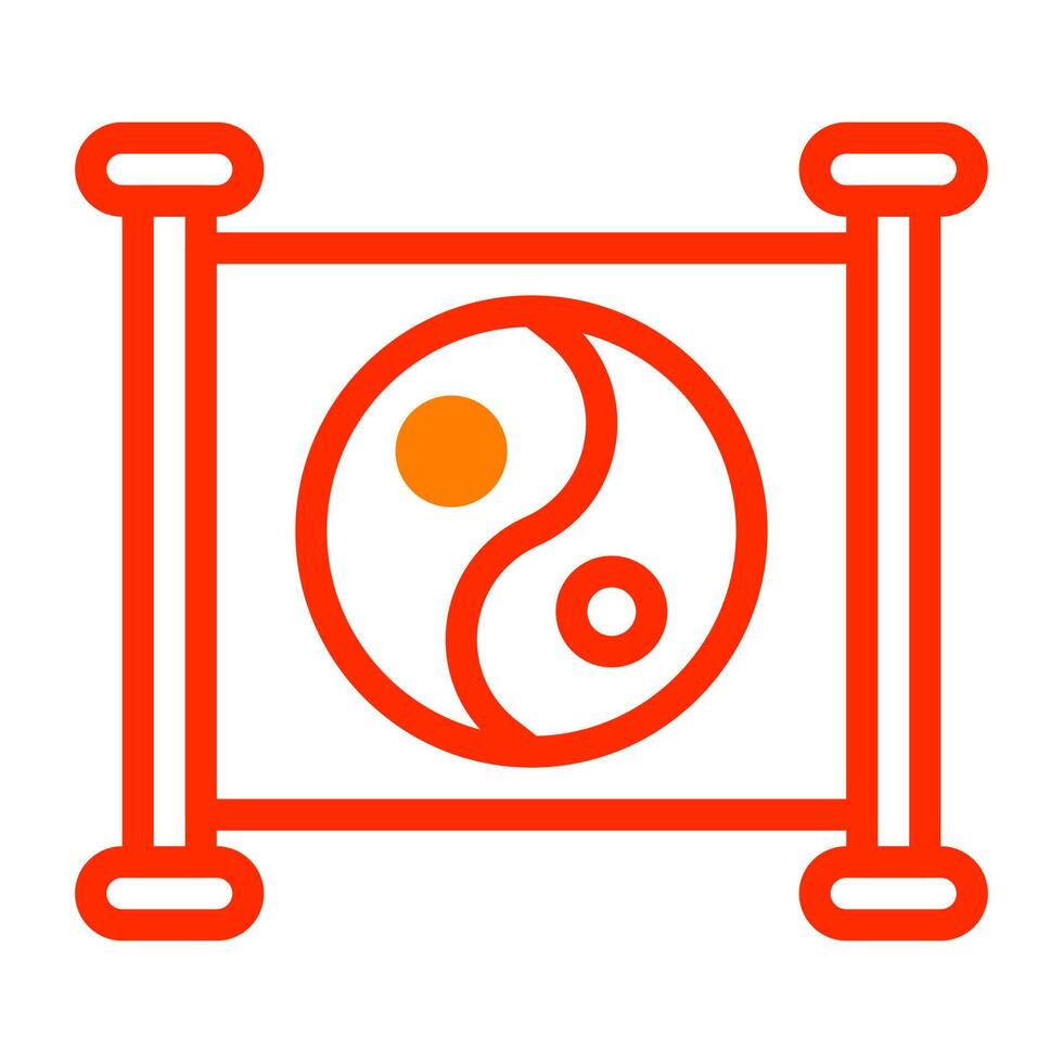 yin and yang icon duotone red style chinese new year illustration vector perfect
