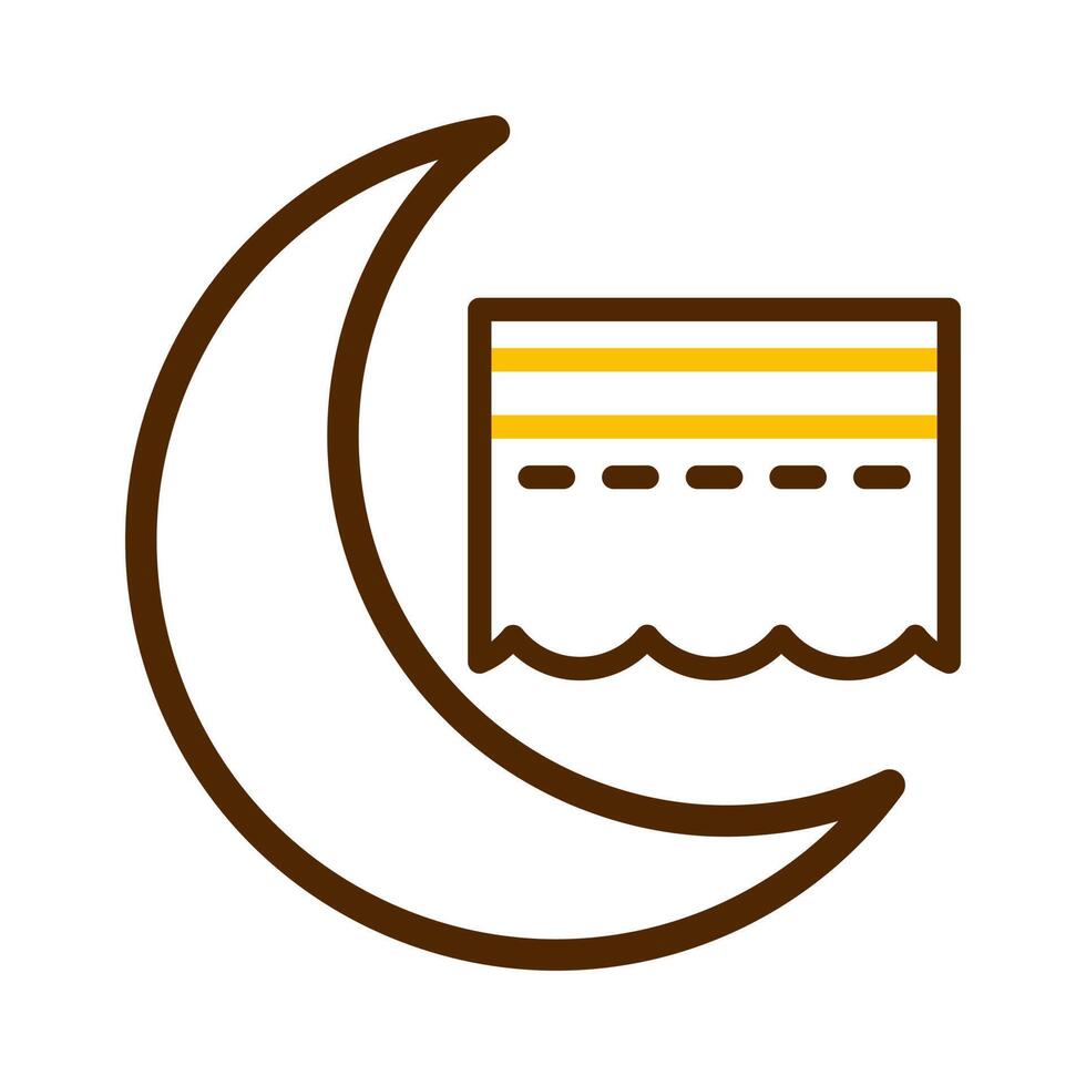kaaba icon duocolor brown yellow style ramadan illustration vector element and symbol perfect.