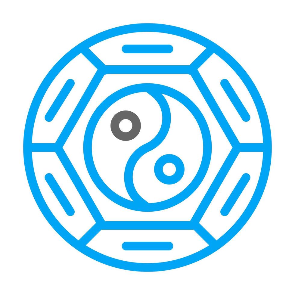 yin y yang icono duocolor azul estilo chino nuevo año ilustración vector Perfecto