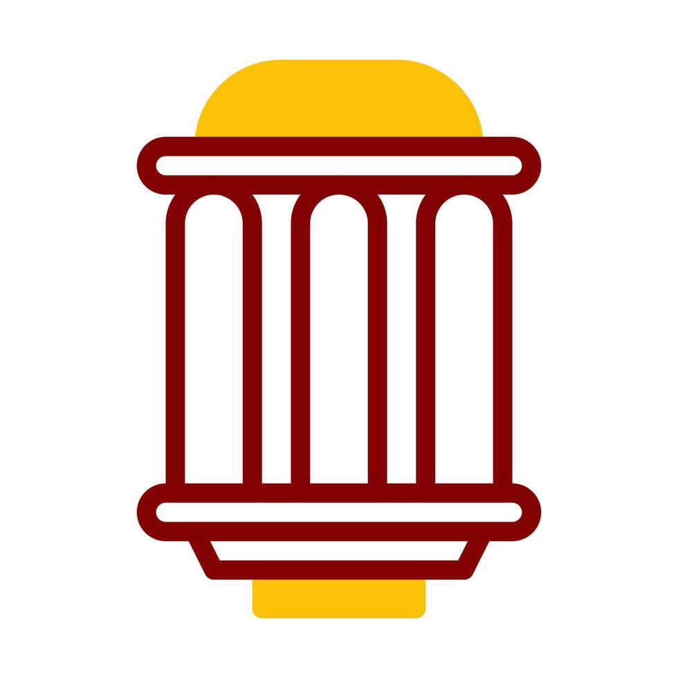 lantern icon duotone red yellow style ramadan illustration vector element and symbol perfect.