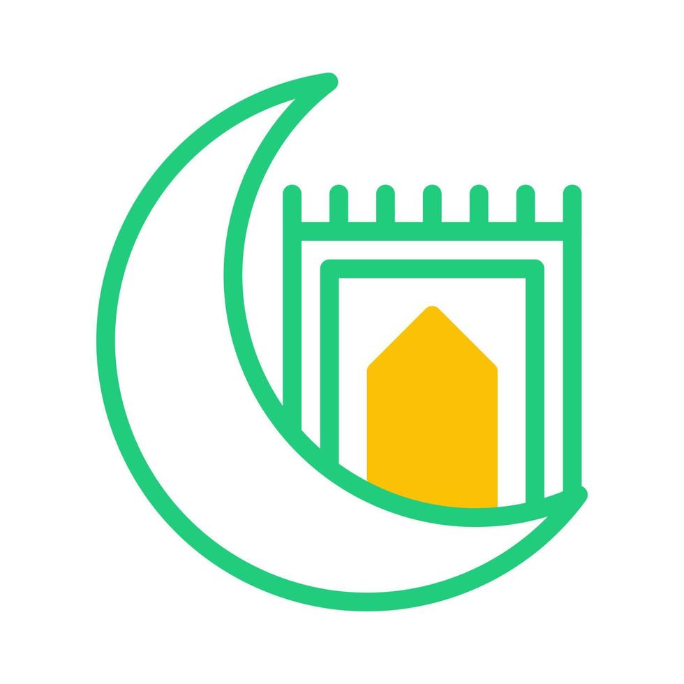 rug icon duotone green yellow style ramadan illustration vector element and symbol perfect.