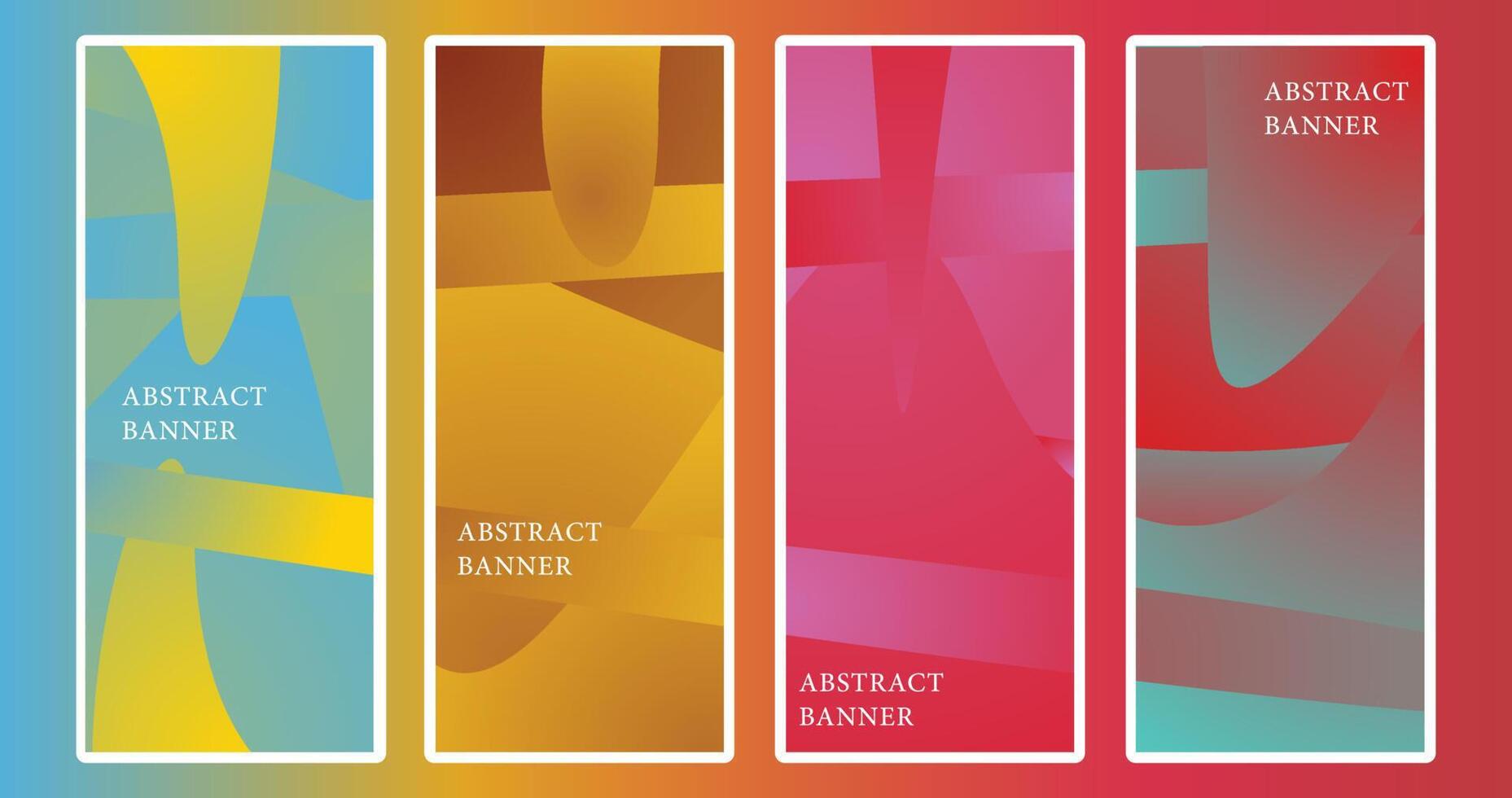 Vector design vertical retro template abstract banner gradient style
