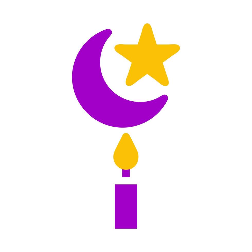 vela icono sólido púrpura amarillo estilo Ramadán ilustración vector elemento y símbolo Perfecto.