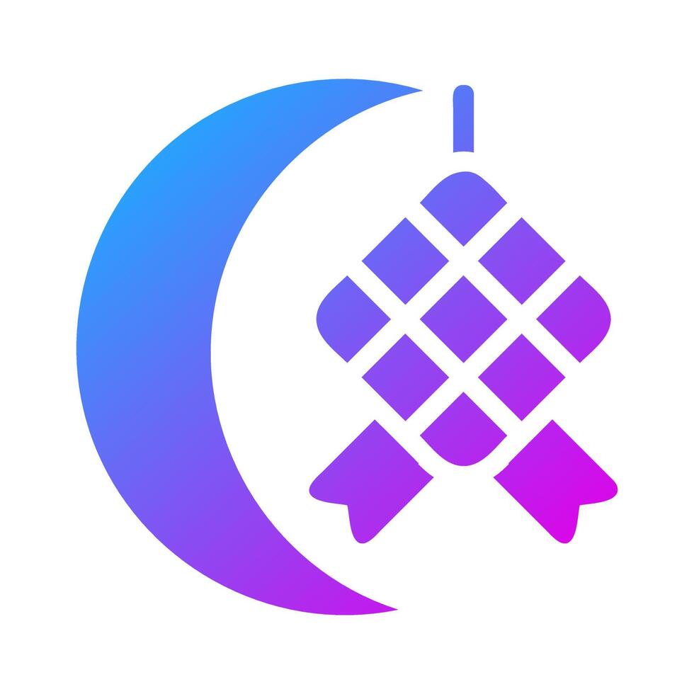ketupat icon solid gradient purple style ramadan illustration vector element and symbol perfect.