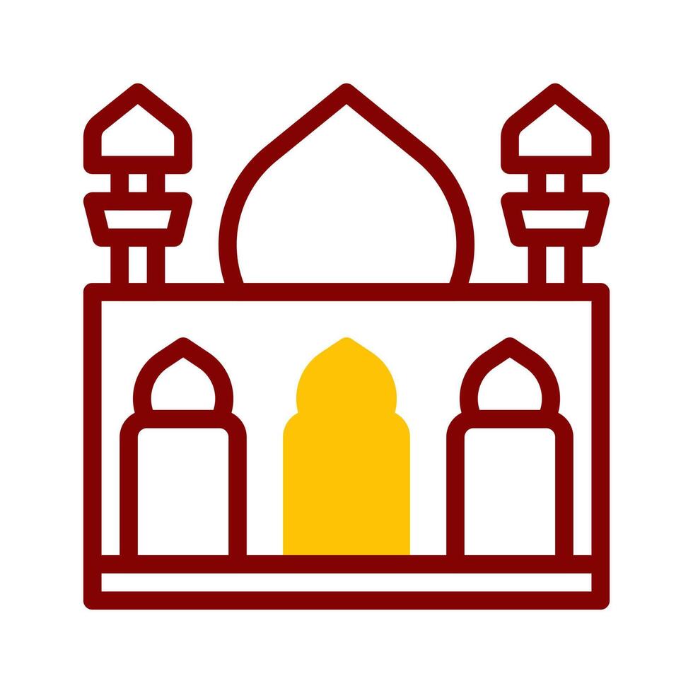 mosque icon duotone red yellow style ramadan illustration vector element and symbol perfect.