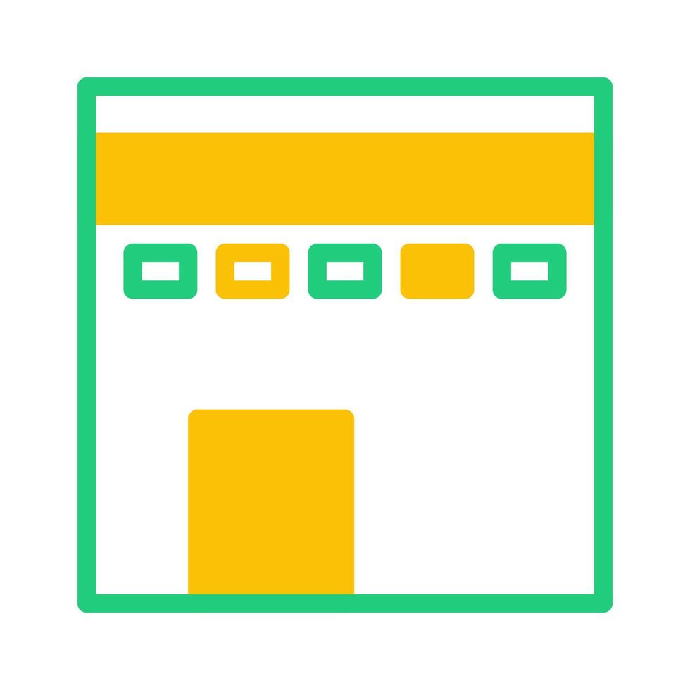 kaaba icon duotone green yellow style ramadan illustration vector element and symbol perfect.