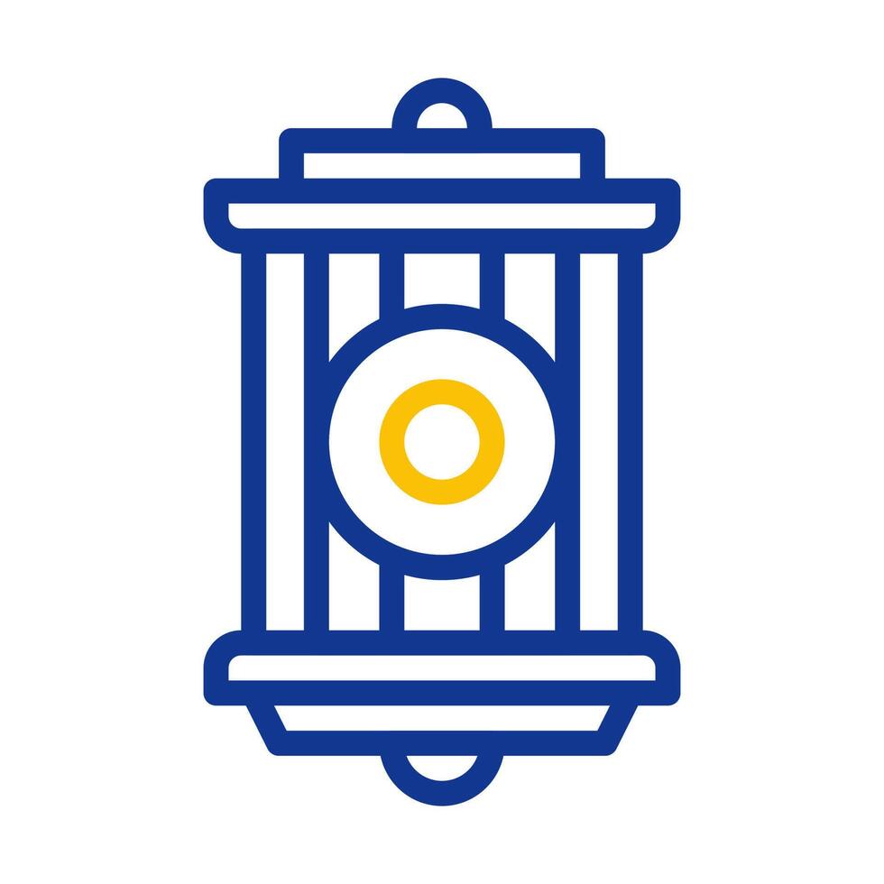 lantern icon duocolor blue yellow style ramadan illustration vector element and symbol perfect.