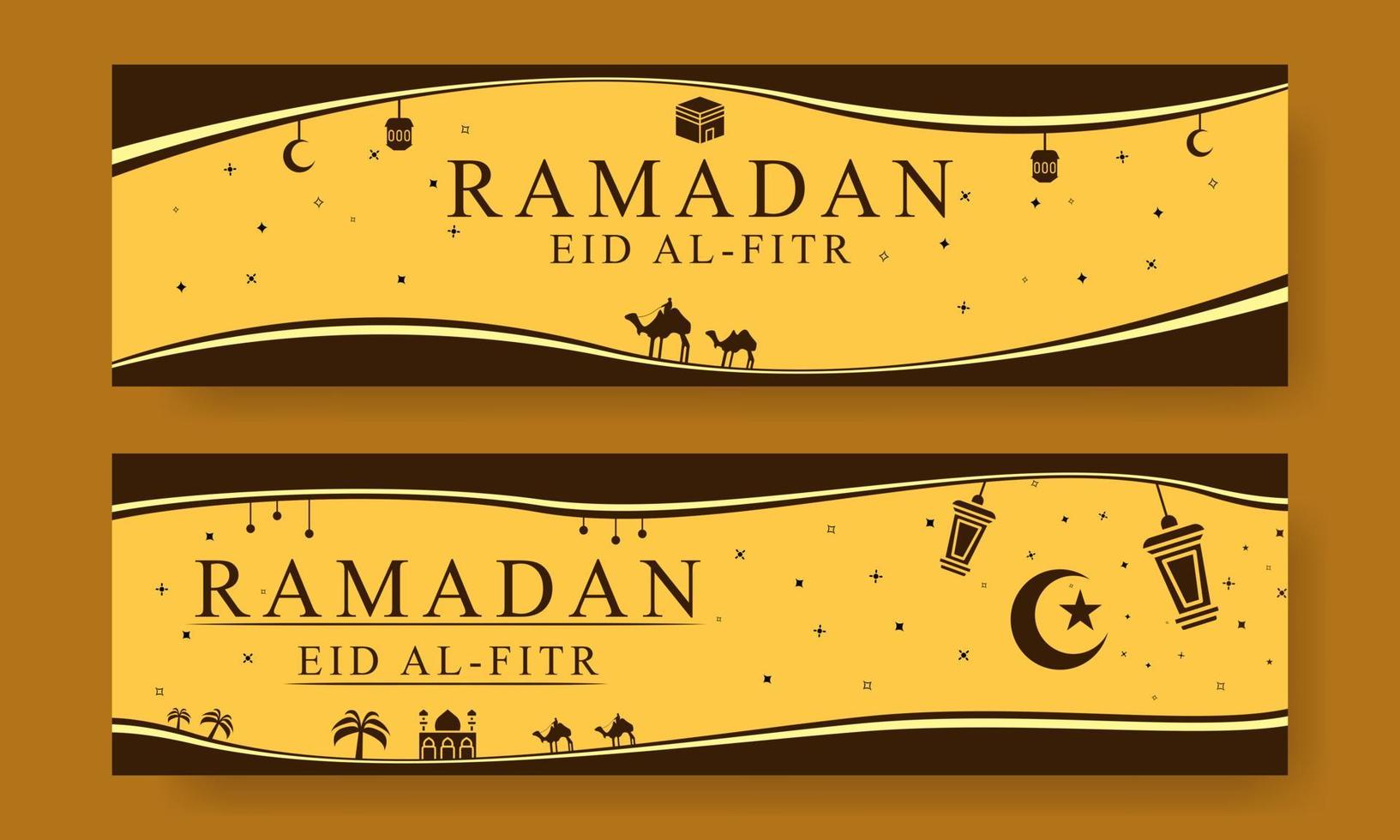vector Ramadán kareem bandera antecedentes Arábica eid diseño marrón estilo