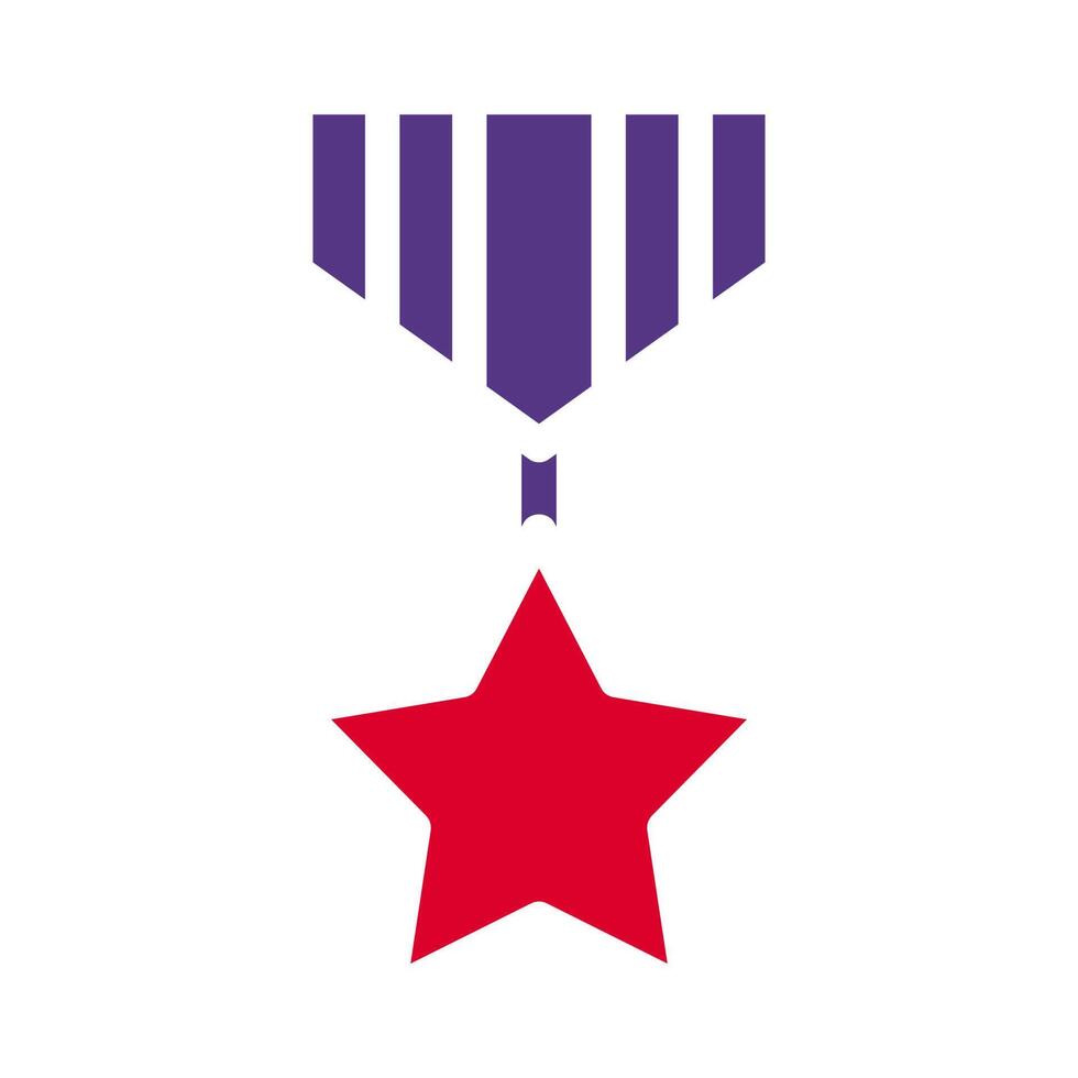 medalla icono sólido rojo púrpura estilo militar ilustración vector Ejército elemento y símbolo Perfecto.