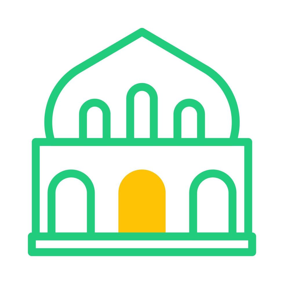 mosque icon duotone green yellow style ramadan illustration vector element and symbol perfect.