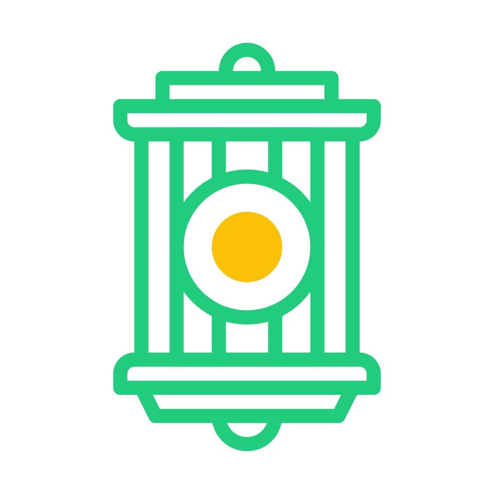 lantern icon duotone green yellow style ramadan illustration vector element and symbol perfect.