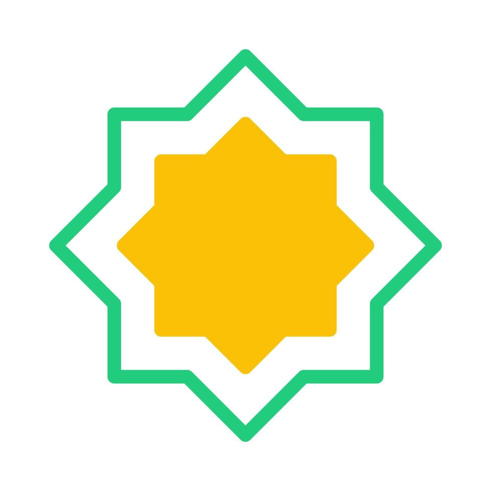 decoration icon duotone green yellow style ramadan illustration vector element and symbol perfect.