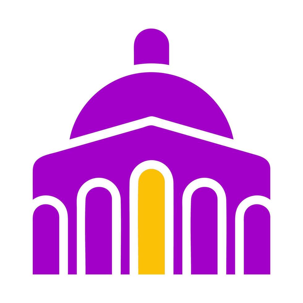 mosque icon solid purple yellow style ramadan illustration vector element and symbol perfect.