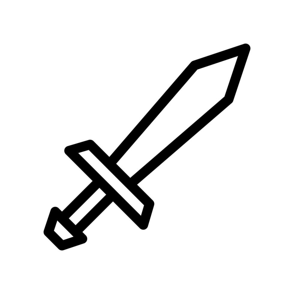 sword icon outline style military illustration vector army element and symbol perfect.