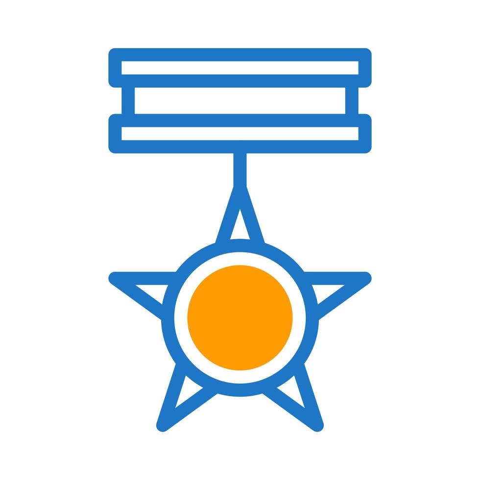 medalla icono duotono azul naranja estilo militar ilustración vector Ejército elemento y símbolo Perfecto.