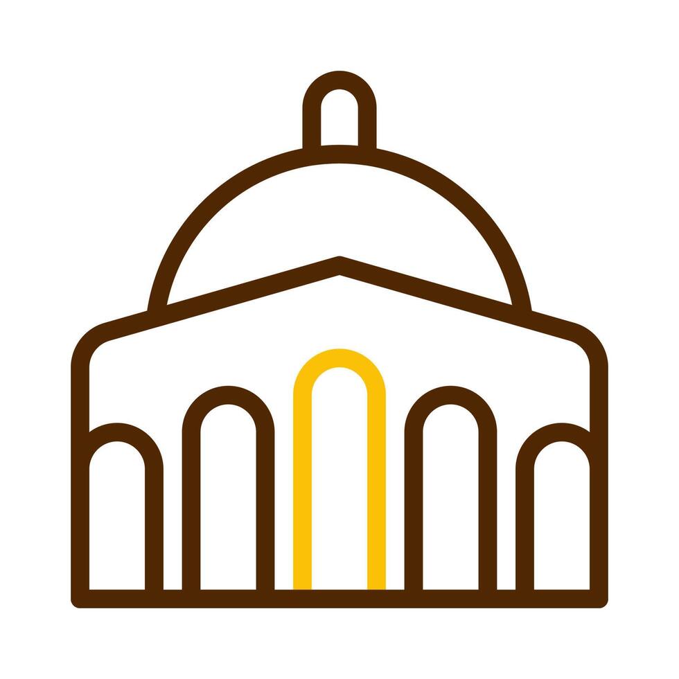 mezquita icono duocolor marrón amarillo estilo Ramadán ilustración vector elemento y símbolo Perfecto.