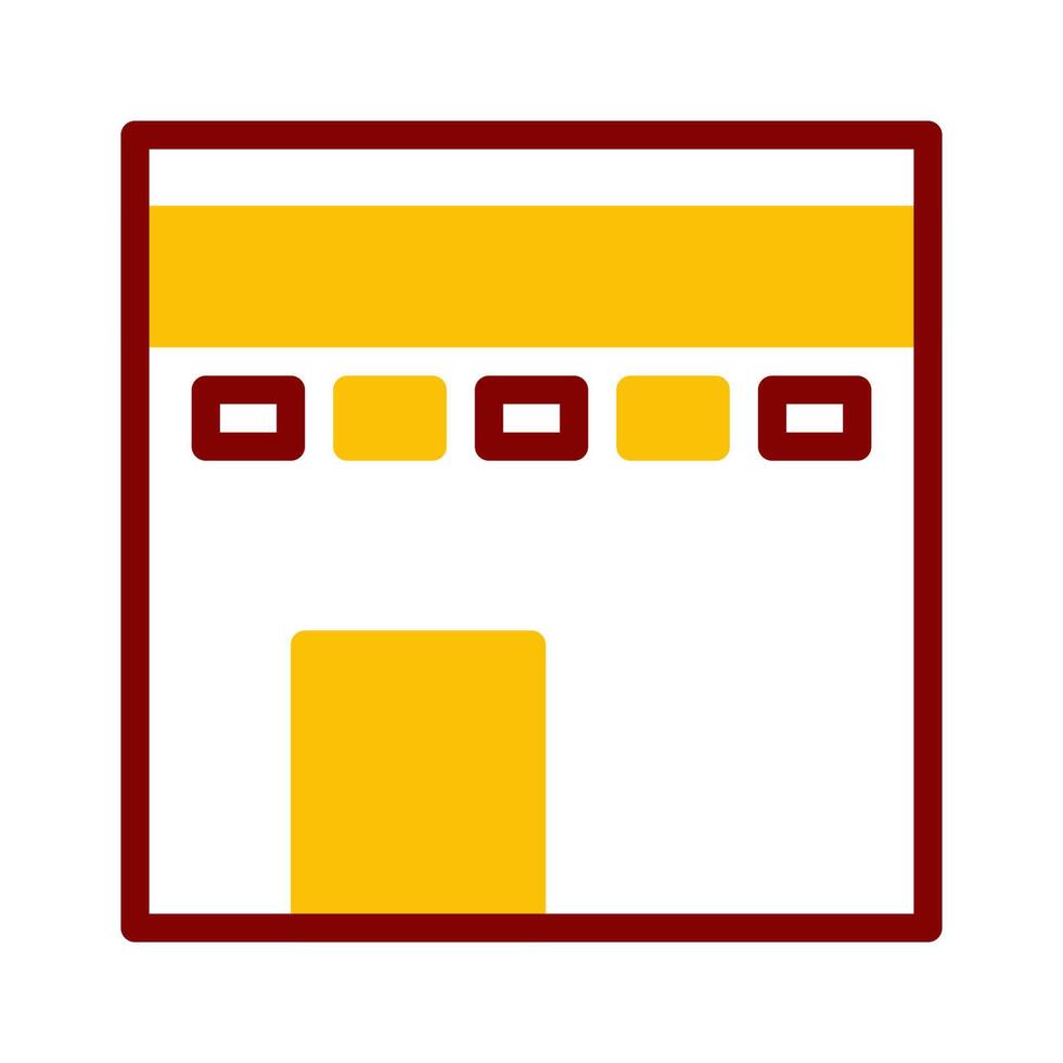 kaaba icon duotone red yellow style ramadan illustration vector element and symbol perfect.