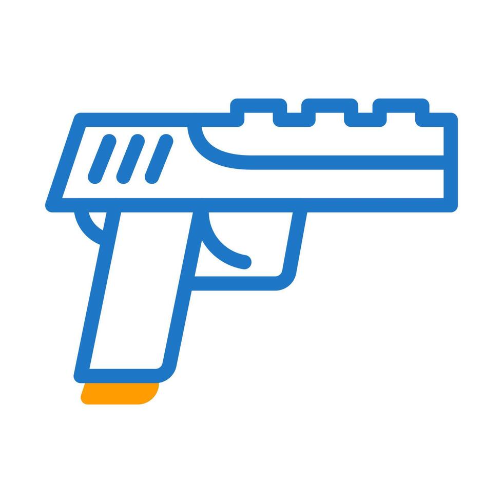 pistola icono duotono azul naranja estilo militar ilustración vector Ejército elemento y símbolo Perfecto.