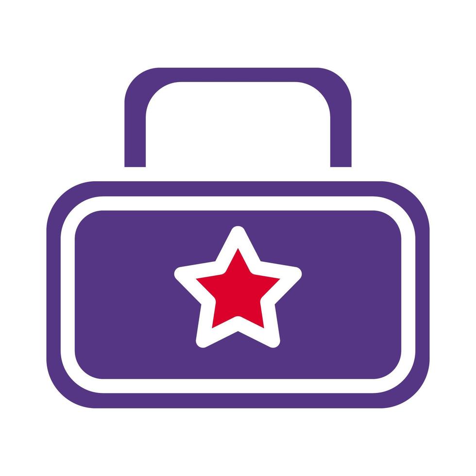 mochila icono sólido rojo púrpura estilo militar ilustración vector Ejército elemento y símbolo Perfecto.