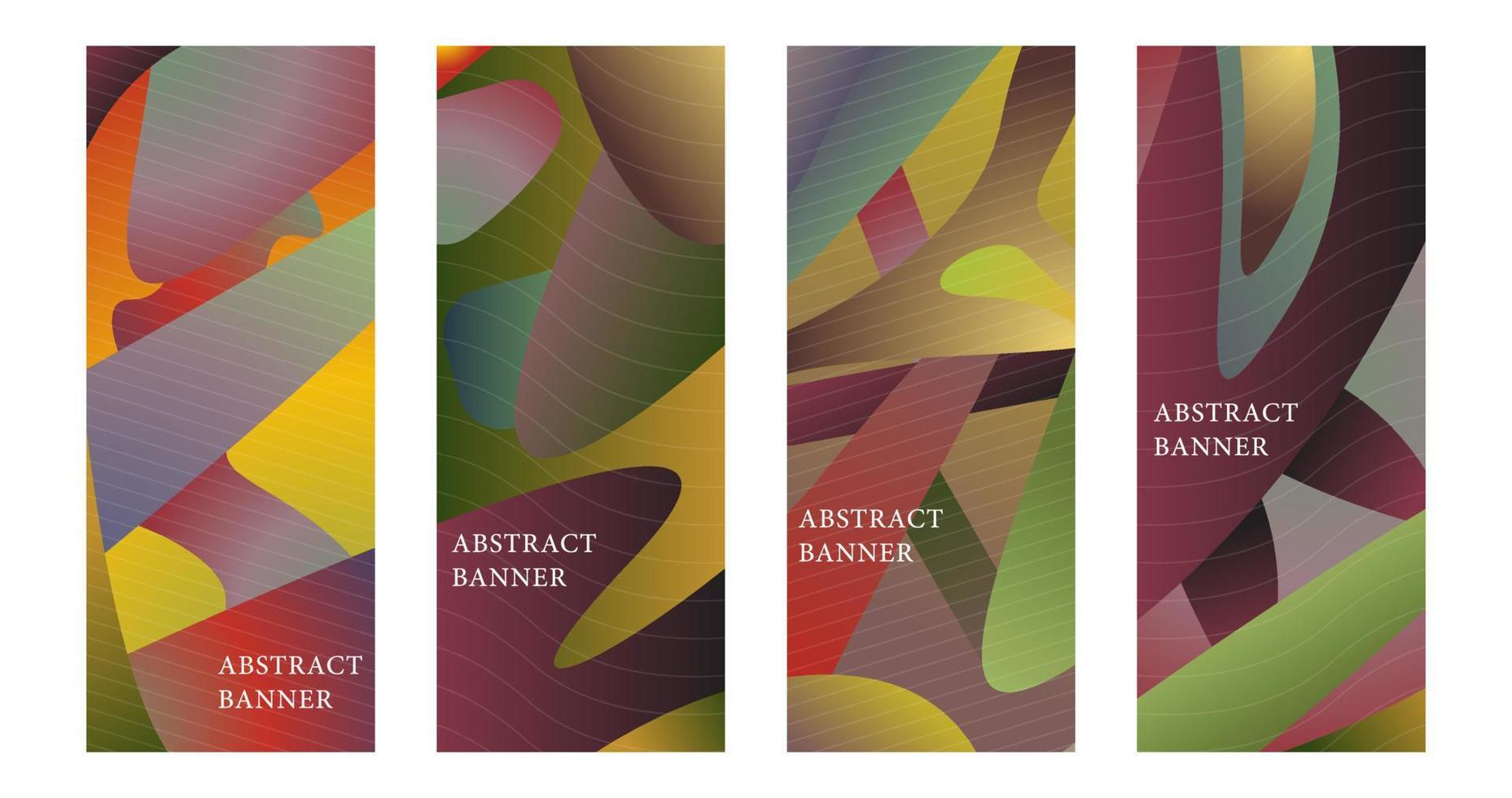 Vector design vertical retro template abstract banner gradient style
