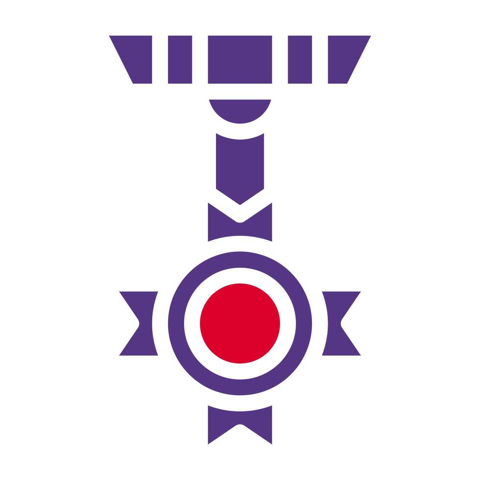 medal icon solid red purple style military illustration vector army element and symbol perfect.