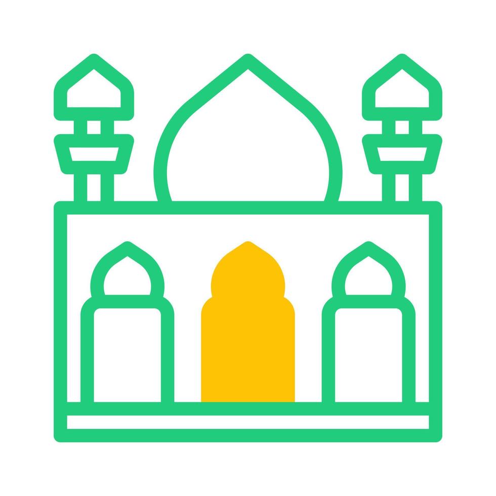 mezquita icono duotono verde amarillo estilo Ramadán ilustración vector elemento y símbolo Perfecto.