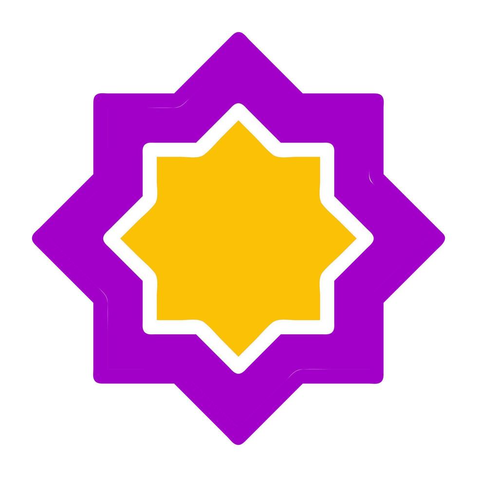 decoración icono sólido púrpura amarillo estilo Ramadán ilustración vector elemento y símbolo Perfecto.