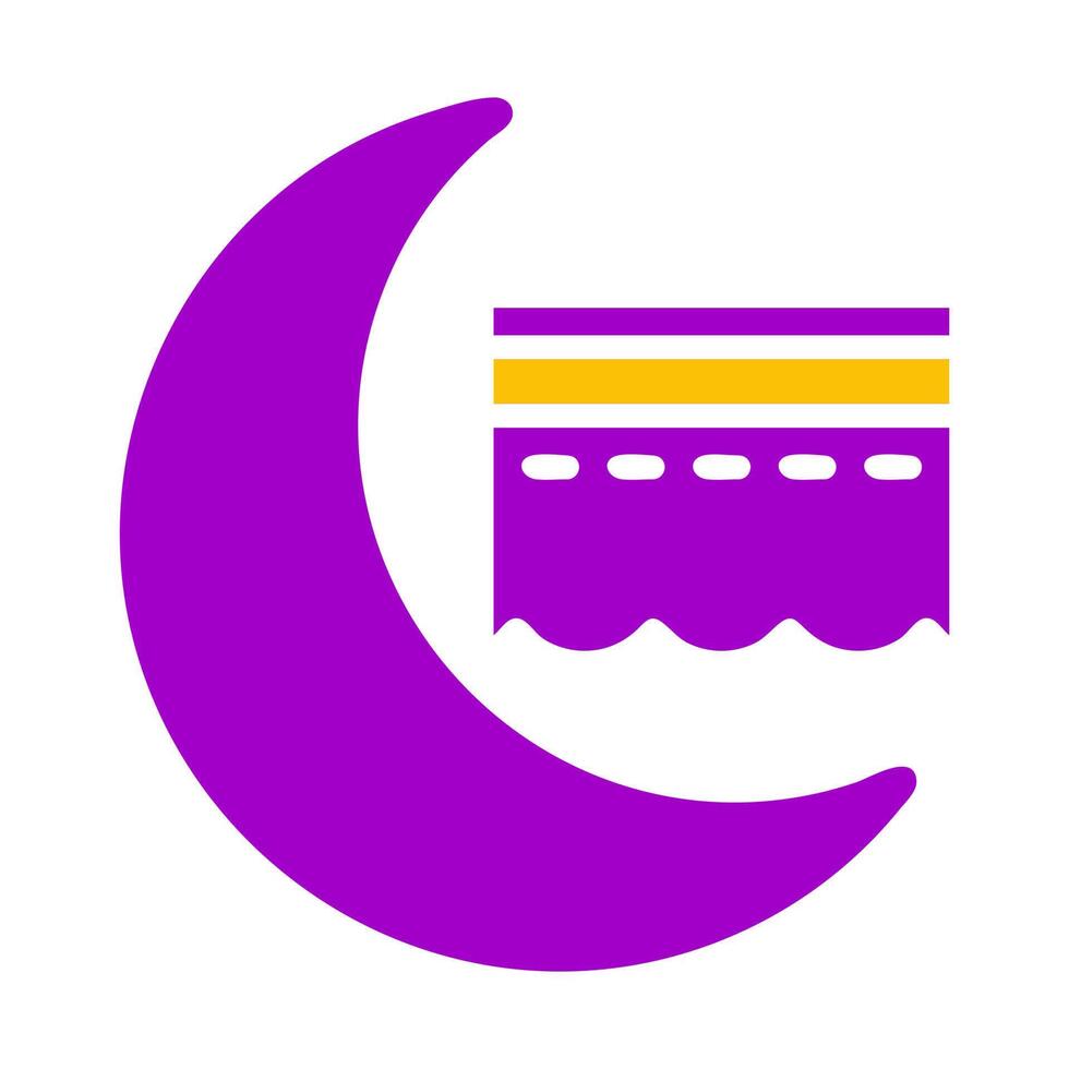 kaaba icon solid purple yellow style ramadan illustration vector element and symbol perfect.