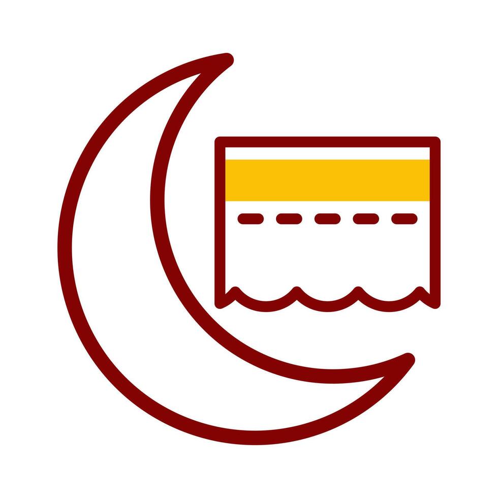 kaaba icon duotone red yellow style ramadan illustration vector element and symbol perfect.