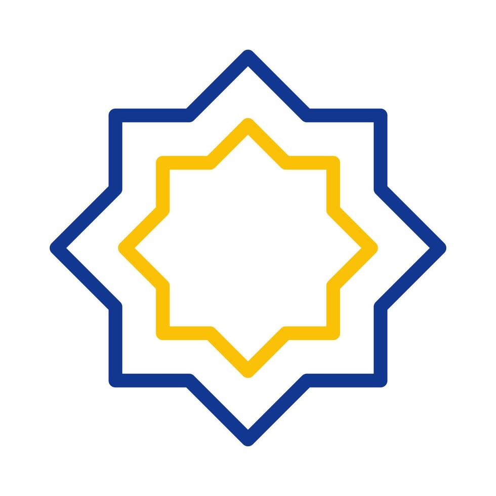 decoration icon duocolor blue yellow style ramadan illustration vector element and symbol perfect.