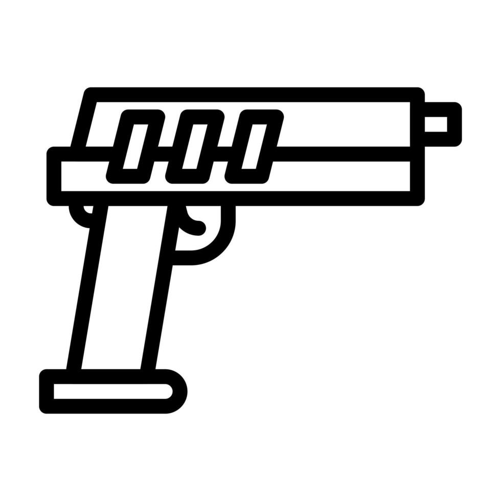 pistola icono contorno estilo militar ilustración vector Ejército elemento y símbolo Perfecto.