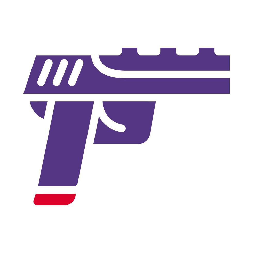 pistola icono sólido rojo púrpura estilo militar ilustración vector Ejército elemento y símbolo Perfecto.