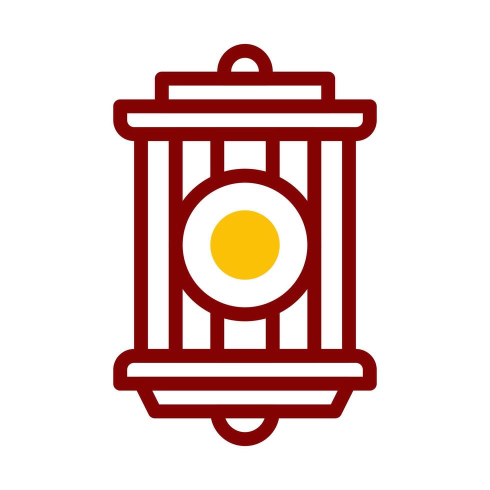 lantern icon duotone red yellow style ramadan illustration vector element and symbol perfect.
