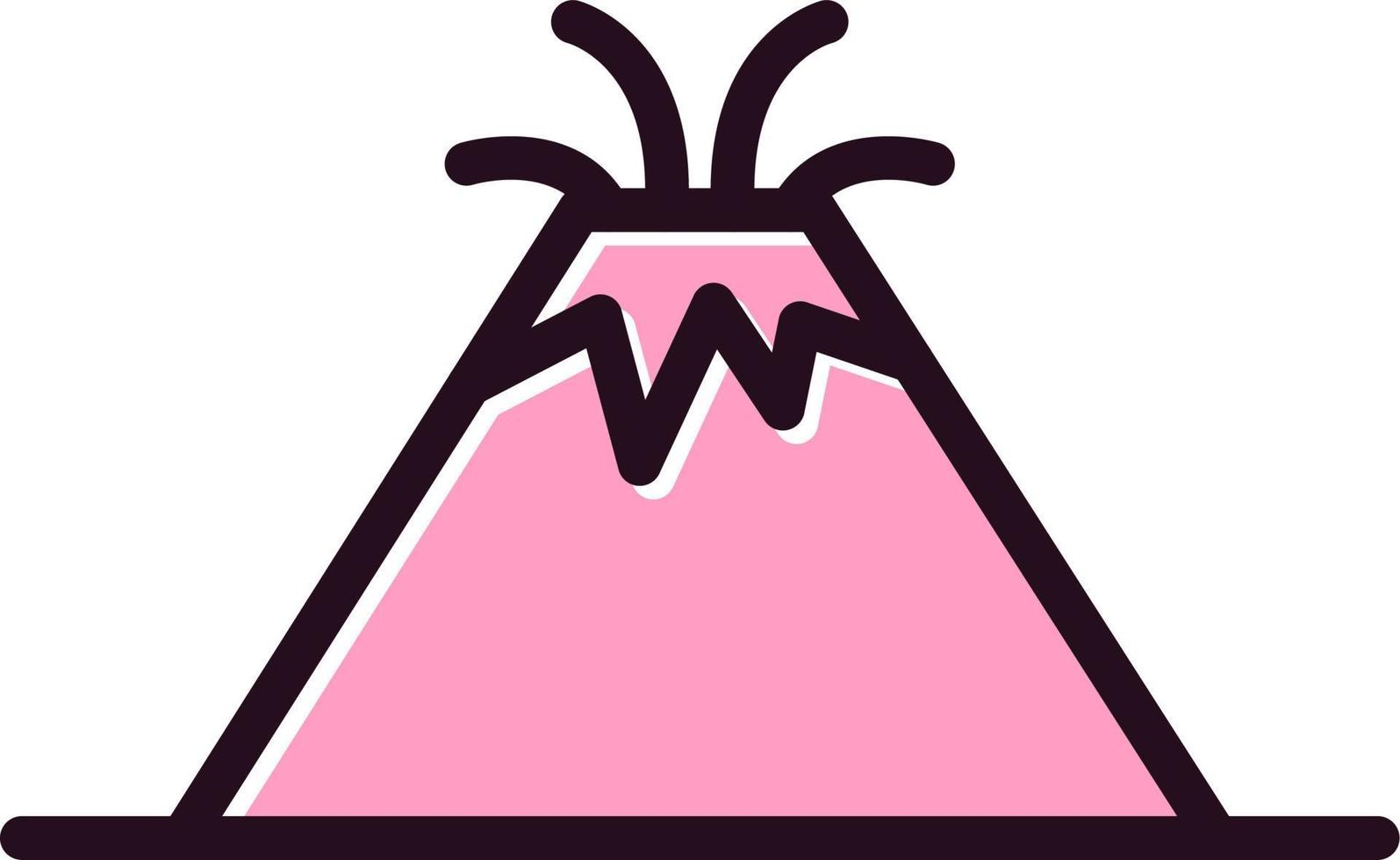 icono de vector de volcán