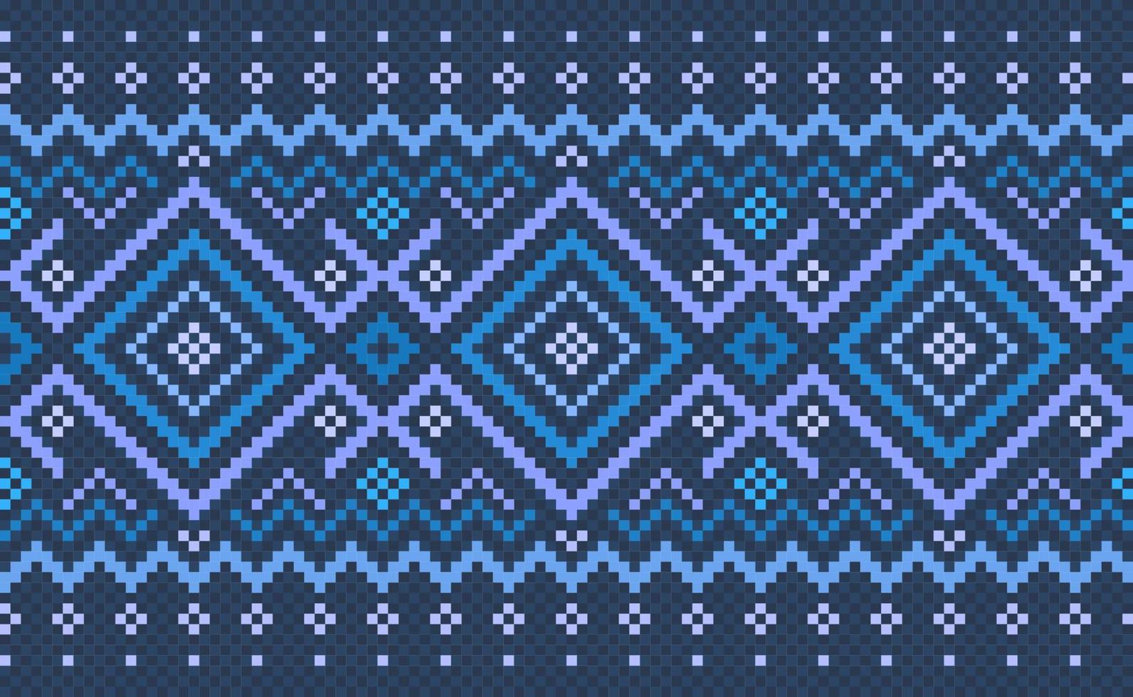 Pixel ethnic pattern, Vector embroidery ethnic background, Geometric diagonal ornate style
