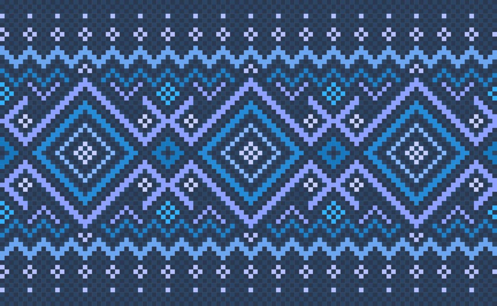 Pixel ethnic pattern, Vector embroidery ethnic background, Geometric diagonal ornate style