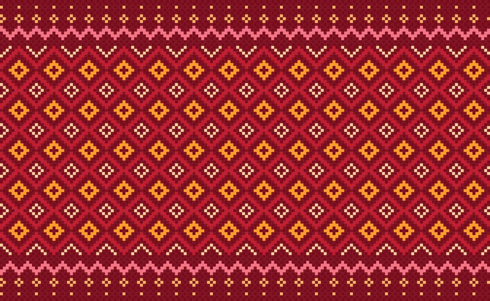Embroidery ethnic pattern, Vector Geometric ethnic background, Red pattern chevron surface